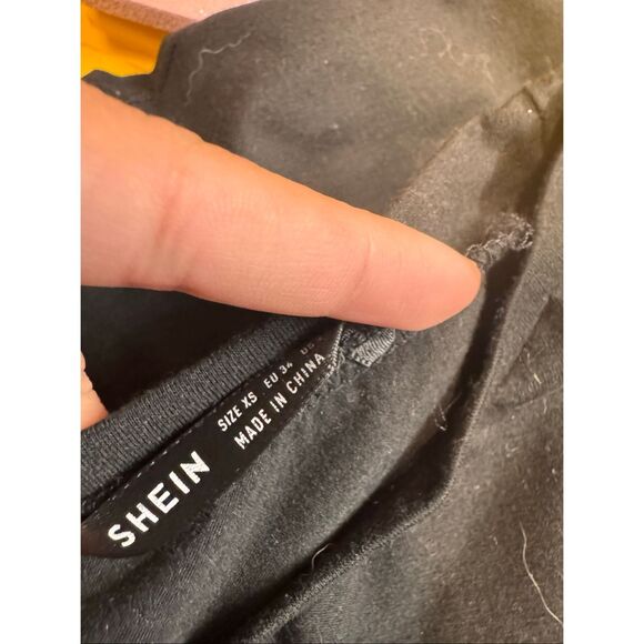 Butterfly Flame Graphic Crop Top Black Stretch Tee Size XS - Picture 8 of 8